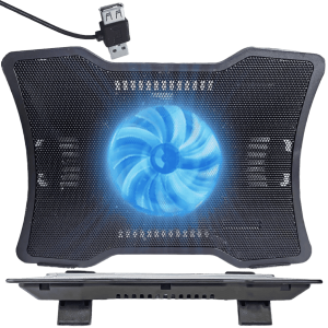 Portable Laptop Cooler Laptop Cooling Base Single Fan Design Low Noise Two USB Ports Support Laptops Below 14-17 inch